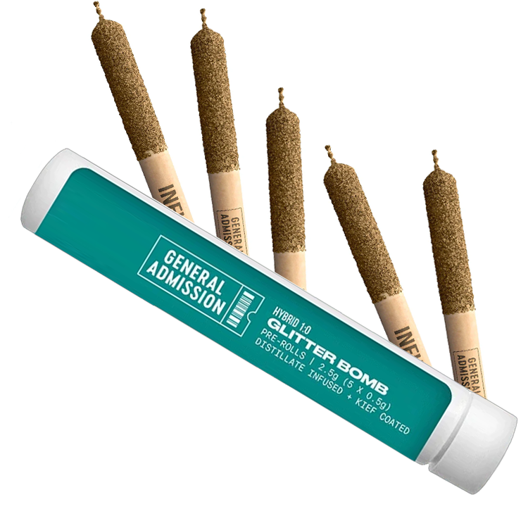 Glitter Bomb 5 x 0.5g Distillate Infused PreRolls