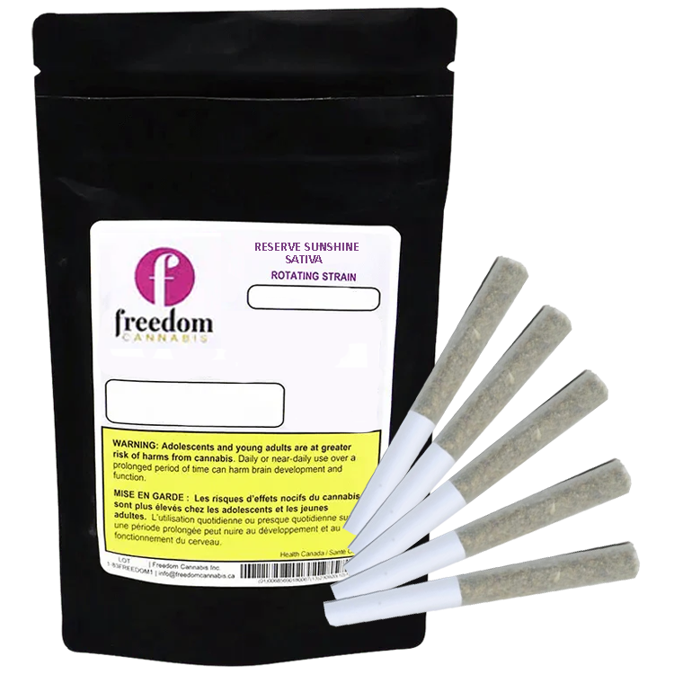 Product image Freedom Reserve Sativa  Sunshine 5 x 0.35g PreRolls 1
