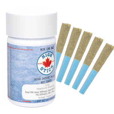 Product image  Blue Line Razz Liquid Diamond Infused w/ Keif Coat 5 x 0.5g 1