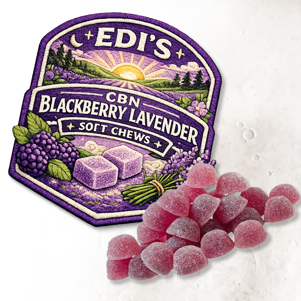 Product image Edi's CBN Blackberry Lavender Soft Chews 30x 1