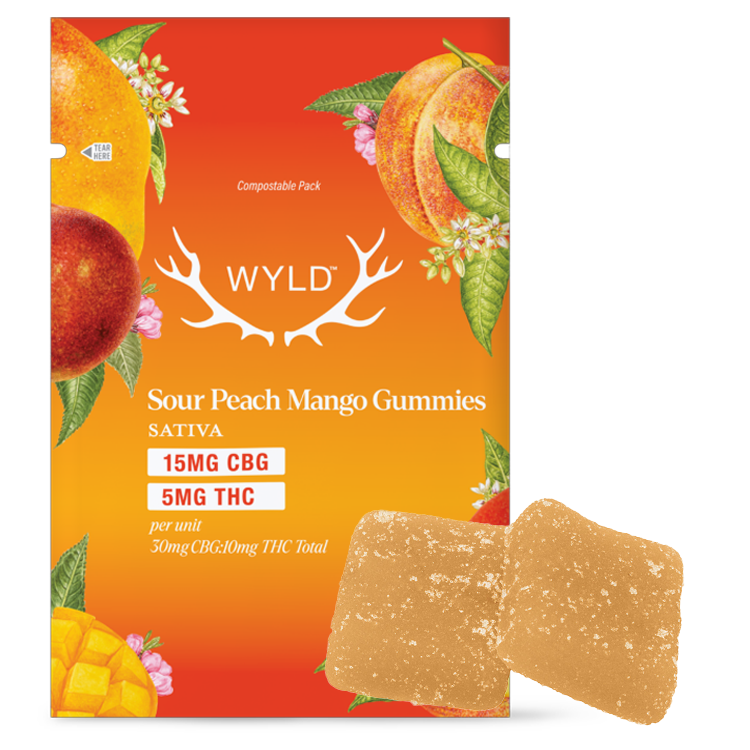 Real Fruit Sour Peach Mango Soft Chews 3:1 CBG:THC 