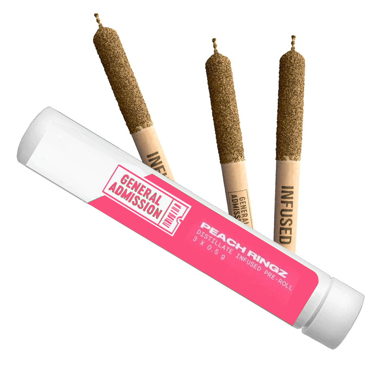 Peach Ringz 3 x 0.5g Distillate Infused PreRolls