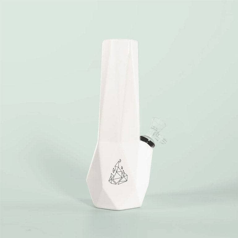 Hexagon Ceramic Bong  White